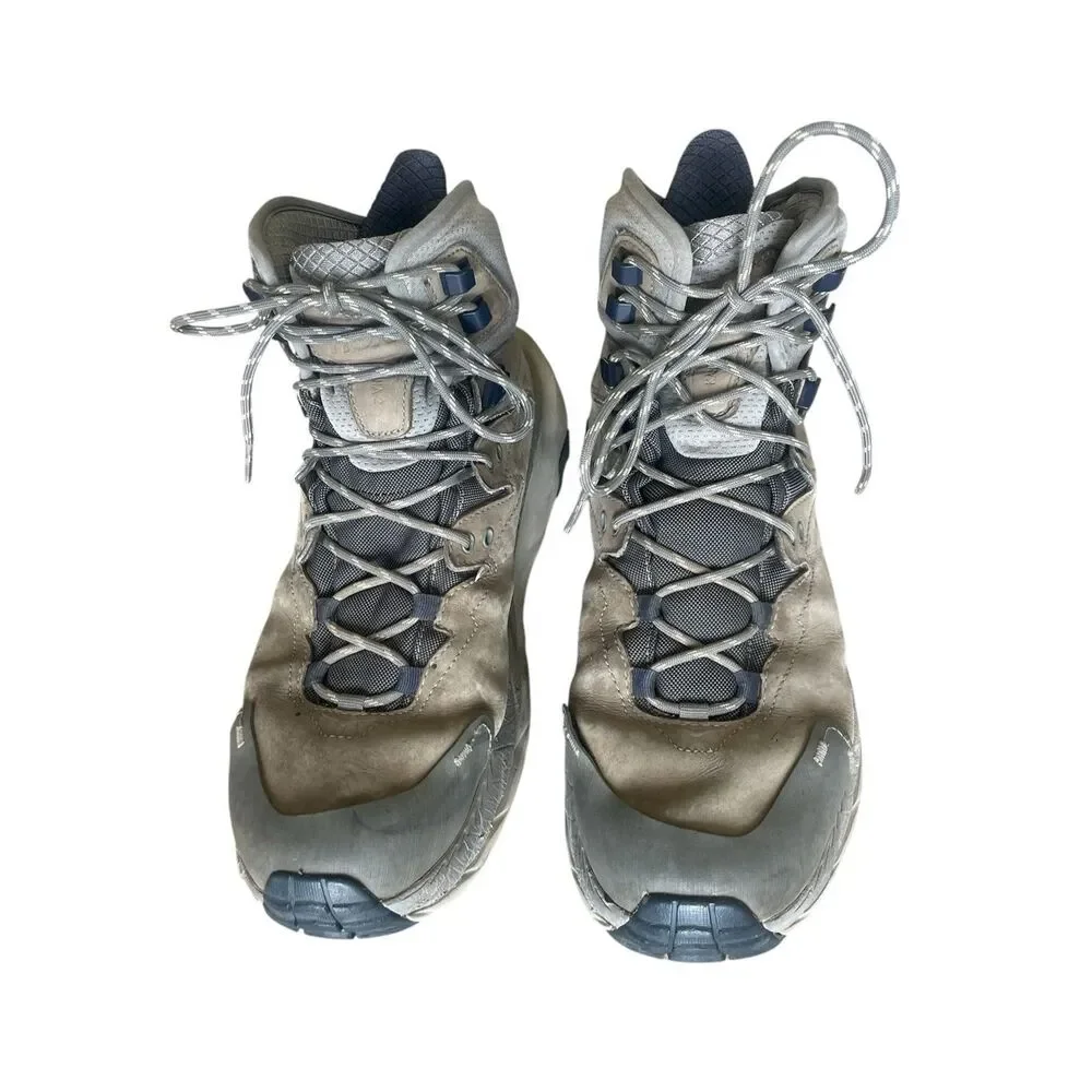 HOKA Kaha 2 Men’s Blue Gray Hiking GTX Boots Shoes Soze 10.5 Goretex